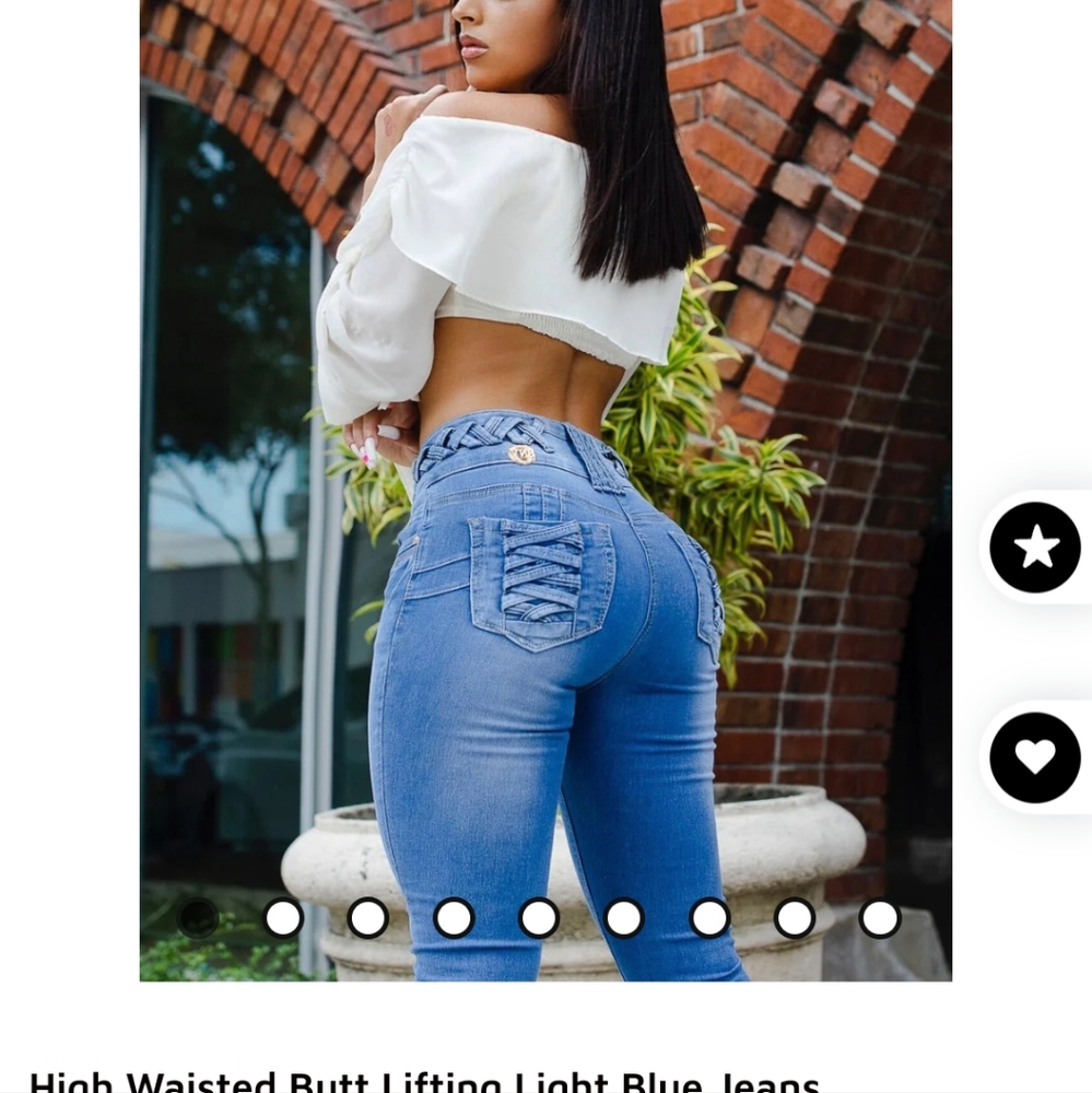 Moda express braided pocket butt lifting jeans